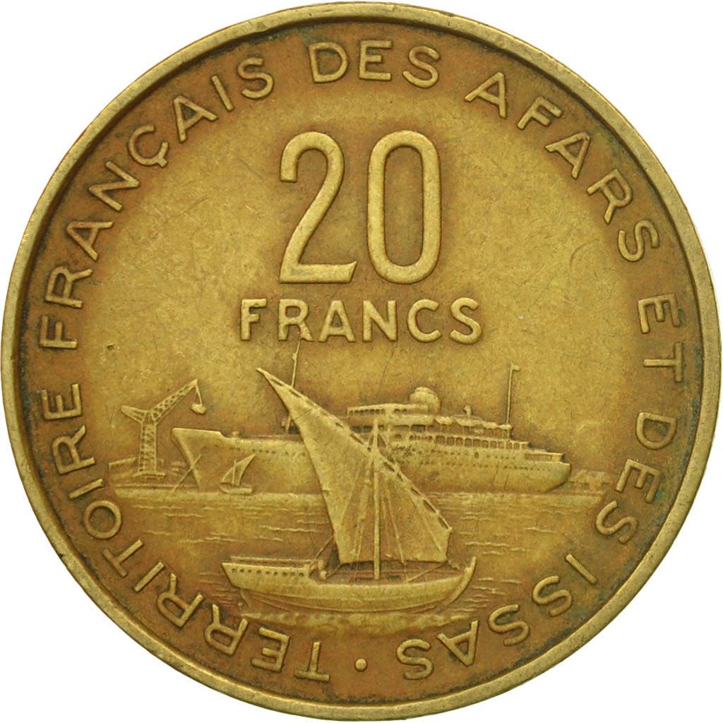 Afars and Issas | 20 Francs Coin | Marianne | Dhow | Ocean Liner | Km:15 | 1968 - 1975
