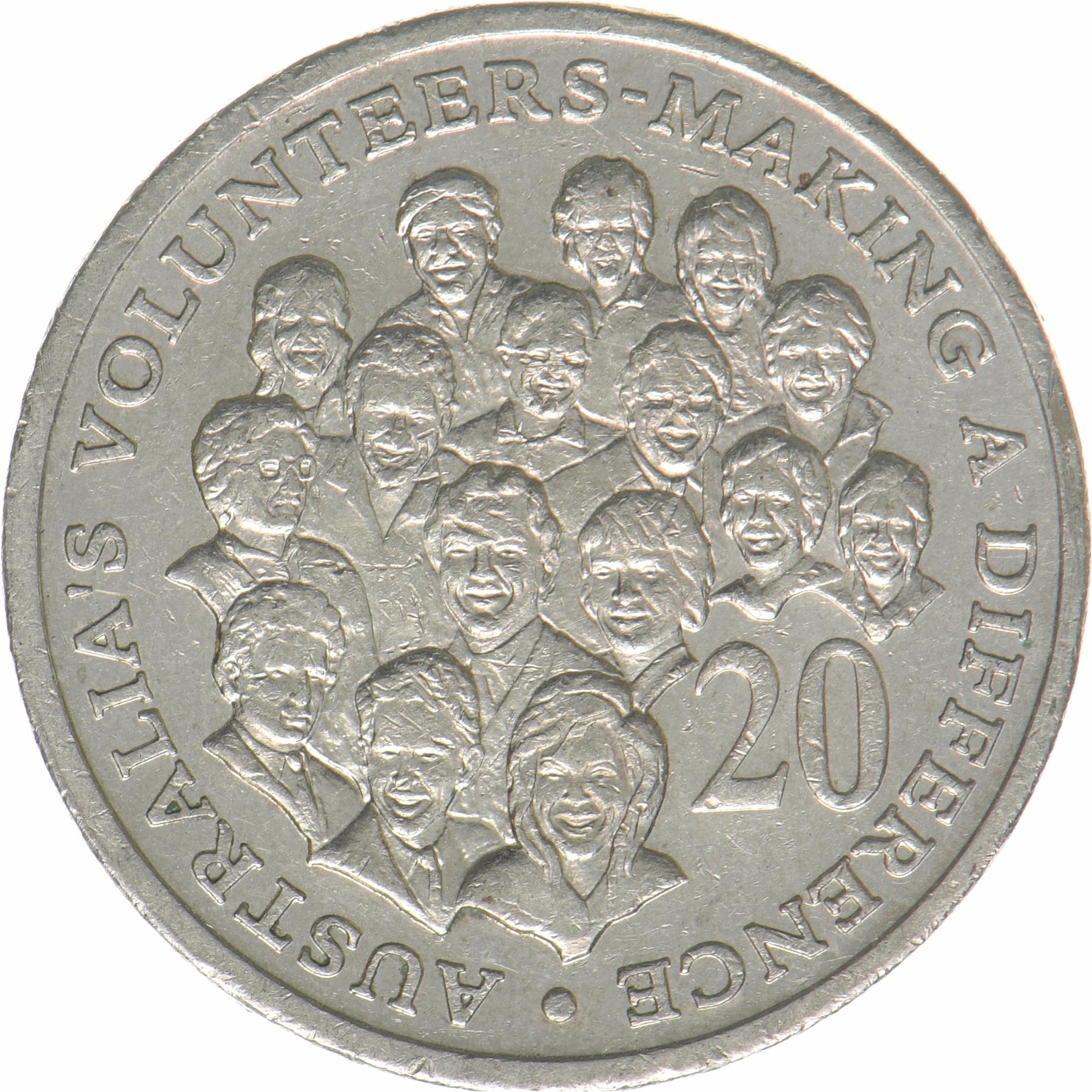 Australia | 20 Cents Coin | Volunteers | KM:688 | 2003
