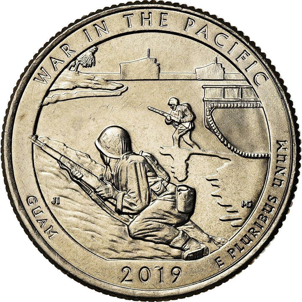 United States | ¼ Dollar Coin | Copper-nickel clad copper | War in the Pacific National Historical Park, Guam | KM:696 | 2019