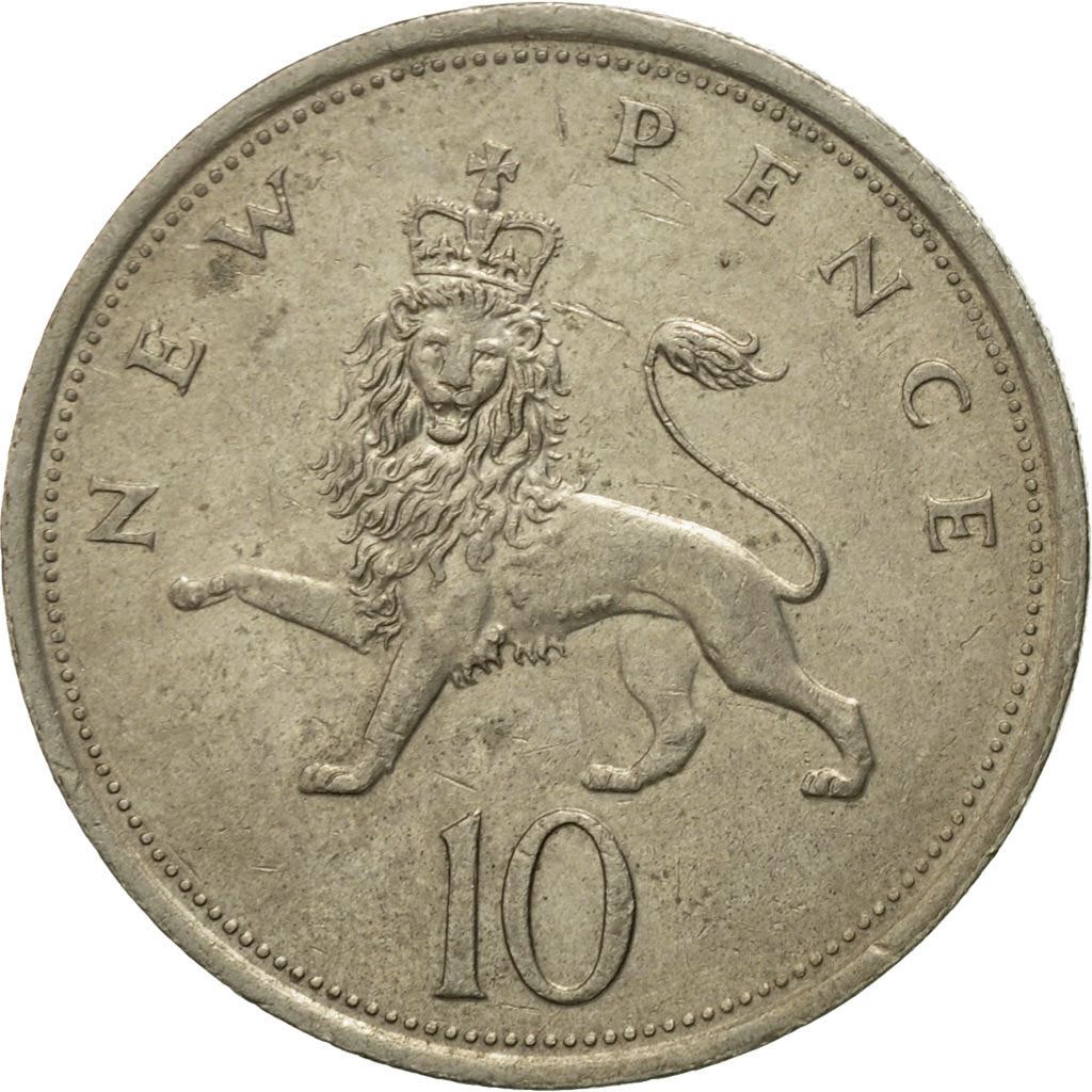 United Kingdom | 10 New Pence Coin | Elizabeth II | Km:912 | 1968 - 1981