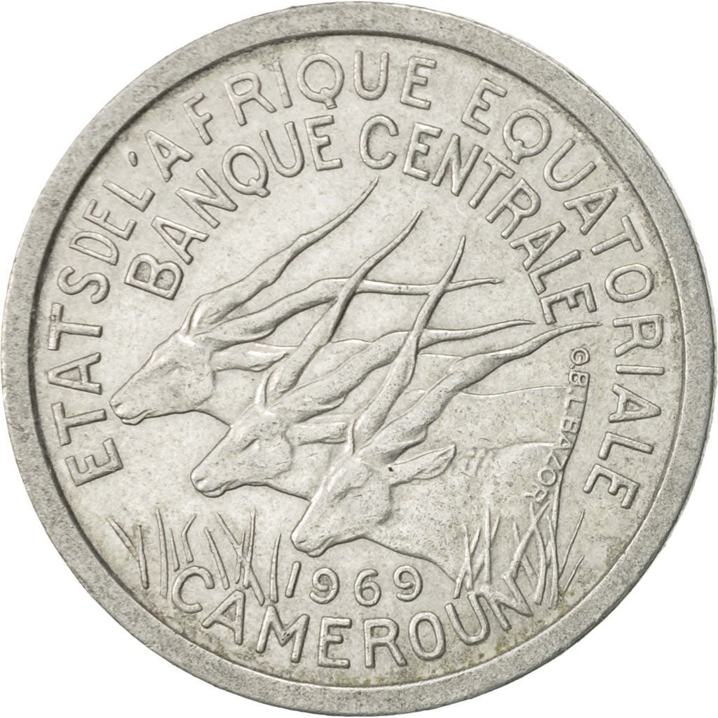 Central African States | 1 Franc Cfa Coin | Antelope | Crops | Km:6 | 1969 - 1971