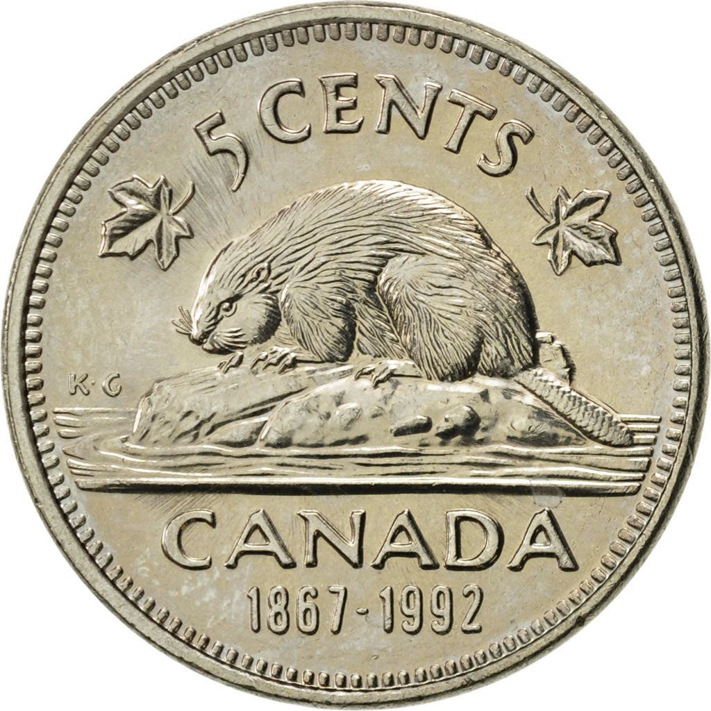 Canada | 5 Cents Coin | Copper-nickel | Confederation | KM:205 | 1992