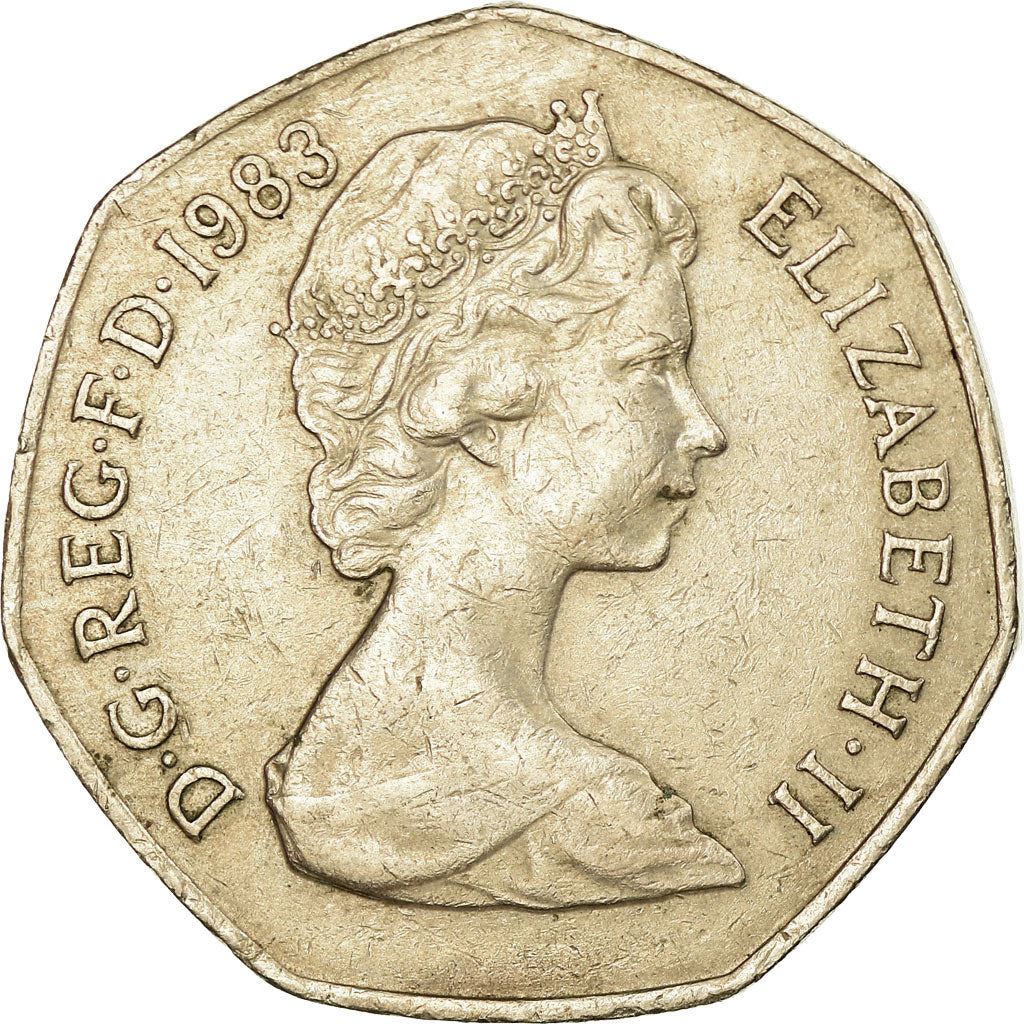 United Kingdom | 50 Pence Coin | Britannia | Km:932 | 1982 - 1984