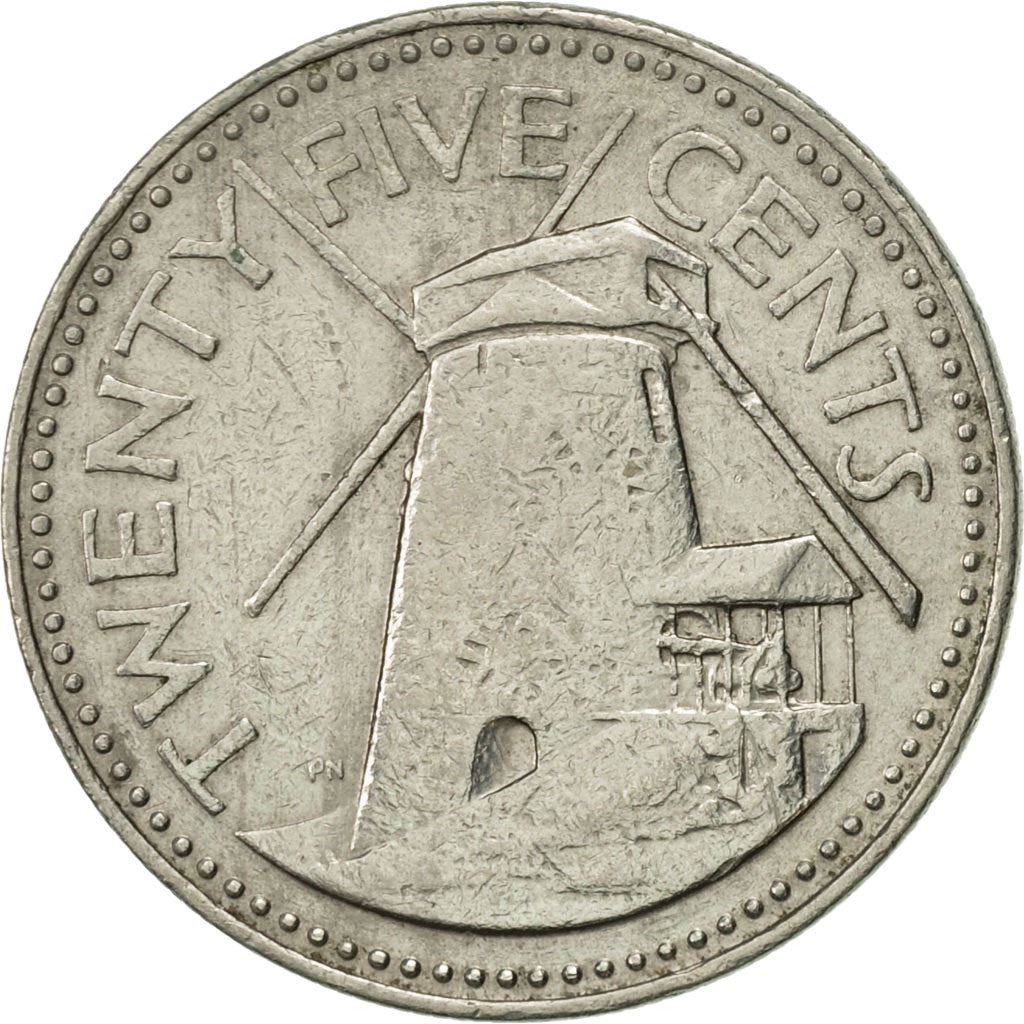 Barbados | 25 Cents Coin | Windmill | Km:13 | 1973 - 2006