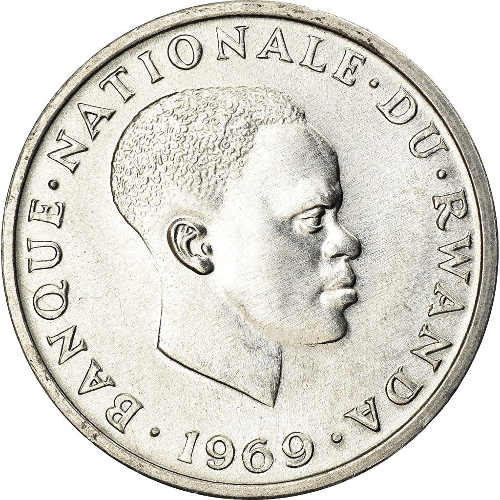 Rwanda | 1 Franc Coin | Grégoire Kayibanda | Km:8 | 1969