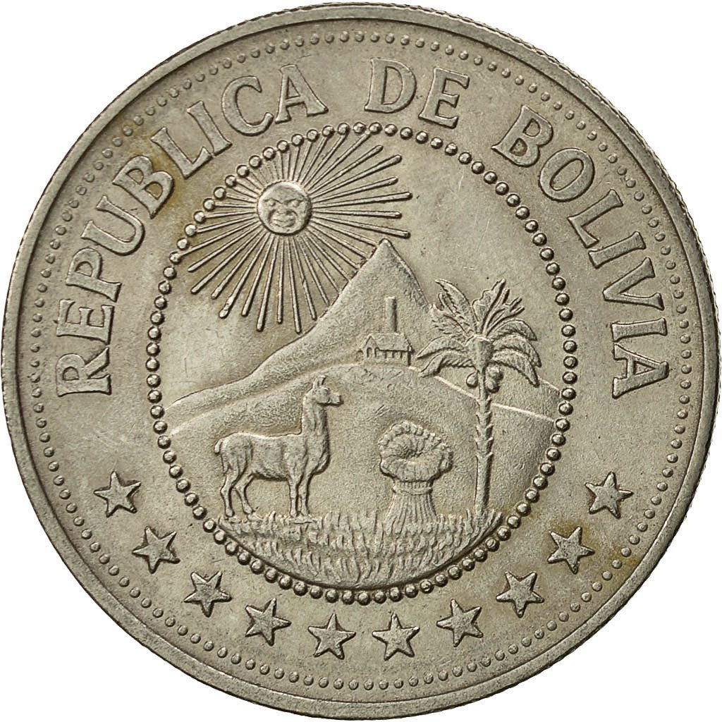Bolivia | 5 Pesos Bolivianos | Coat of Arms | KM:197 | 1976-1980
