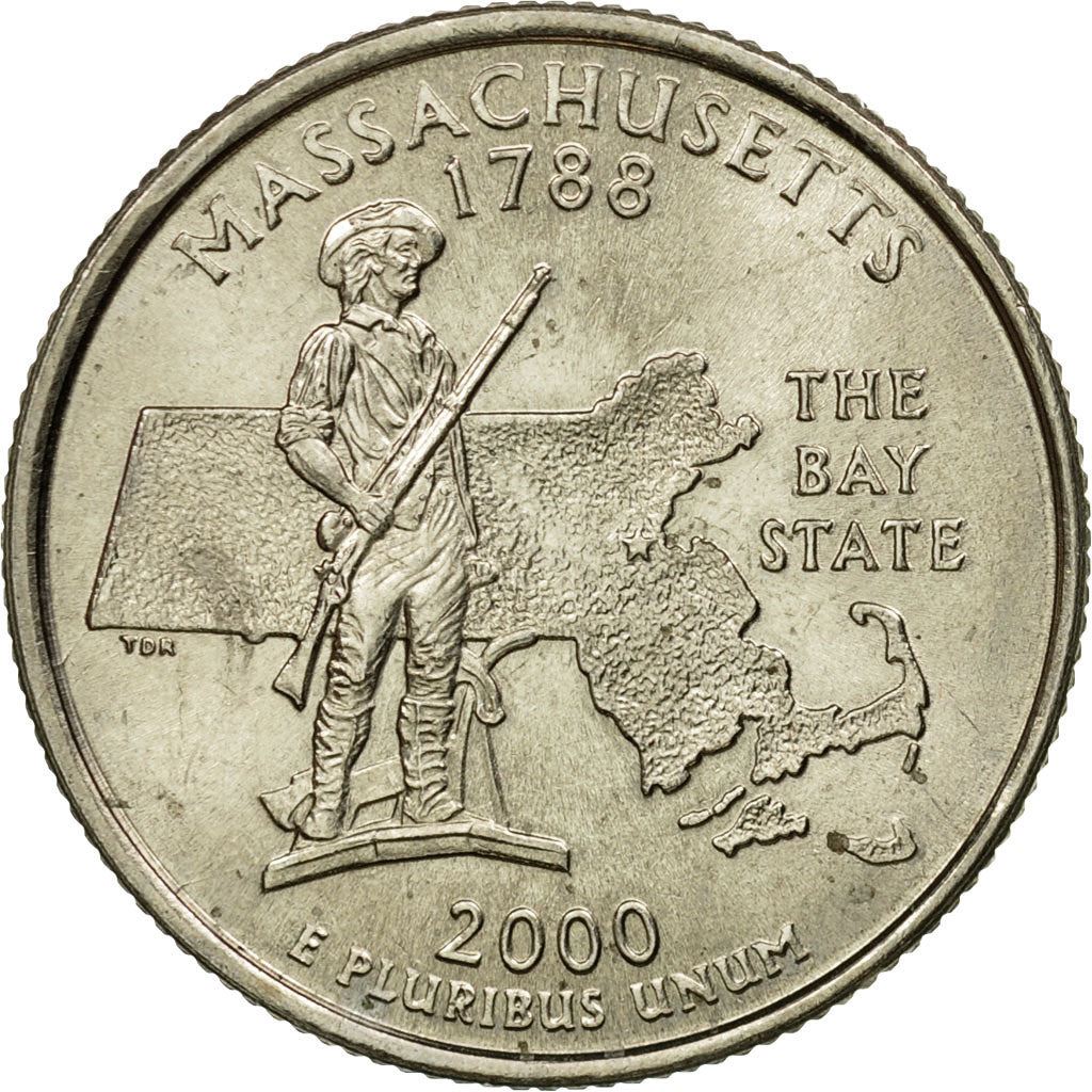 United States | 1/4 Dollar Coin | Massachusetts | Km:305 | 2000
