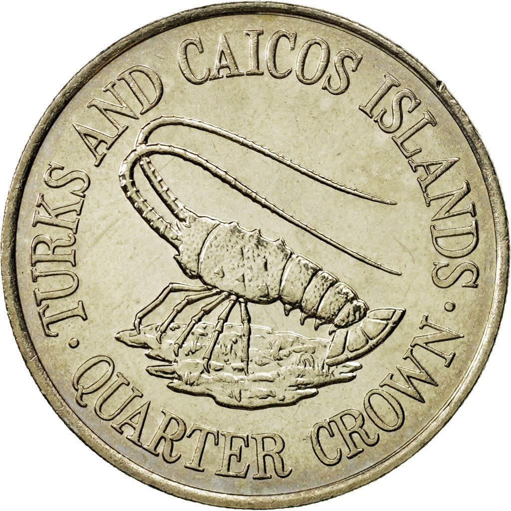 Turks and Caicos Islands | 1/4 Crown Coin | Spiny lobster | Km:51 | 1981