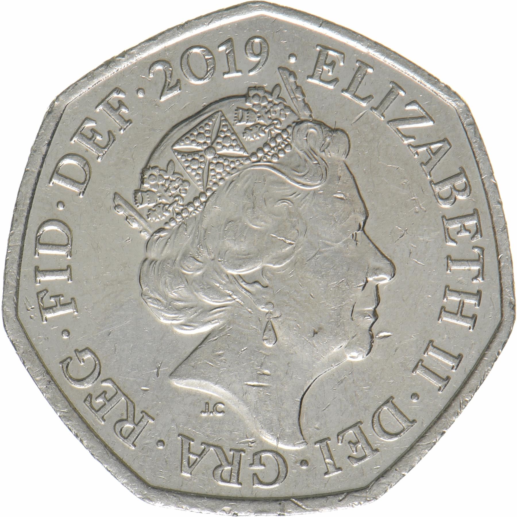 United Kingdom | 50 Pence Coin | Sherlock Holmes | KM:1717 | 2019