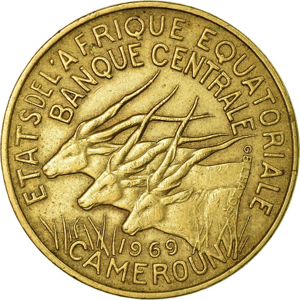 Central African States | 10 Francs Cfa Coin | Antelope | Crops | Km:2A | 1965 - 1972
