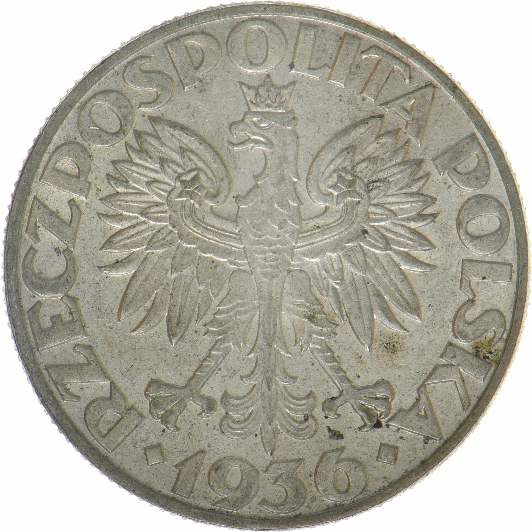 Poland | 5 Zlotys Coin | Gdynia Seaport | Y:31, Schön:30 | 1936