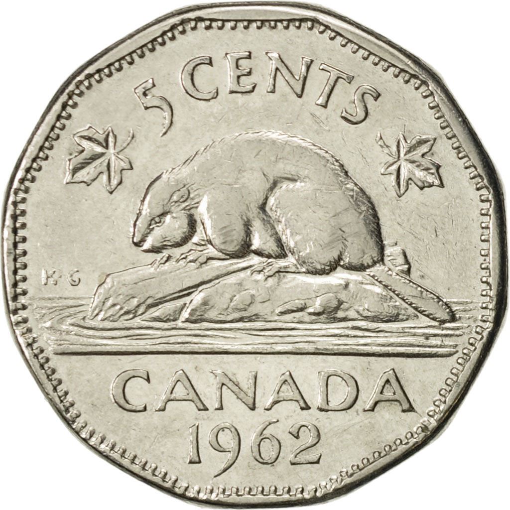 Canada | 5 Cents Coin | Nickel | 1st portrait | KM:50a | 1955-1962
