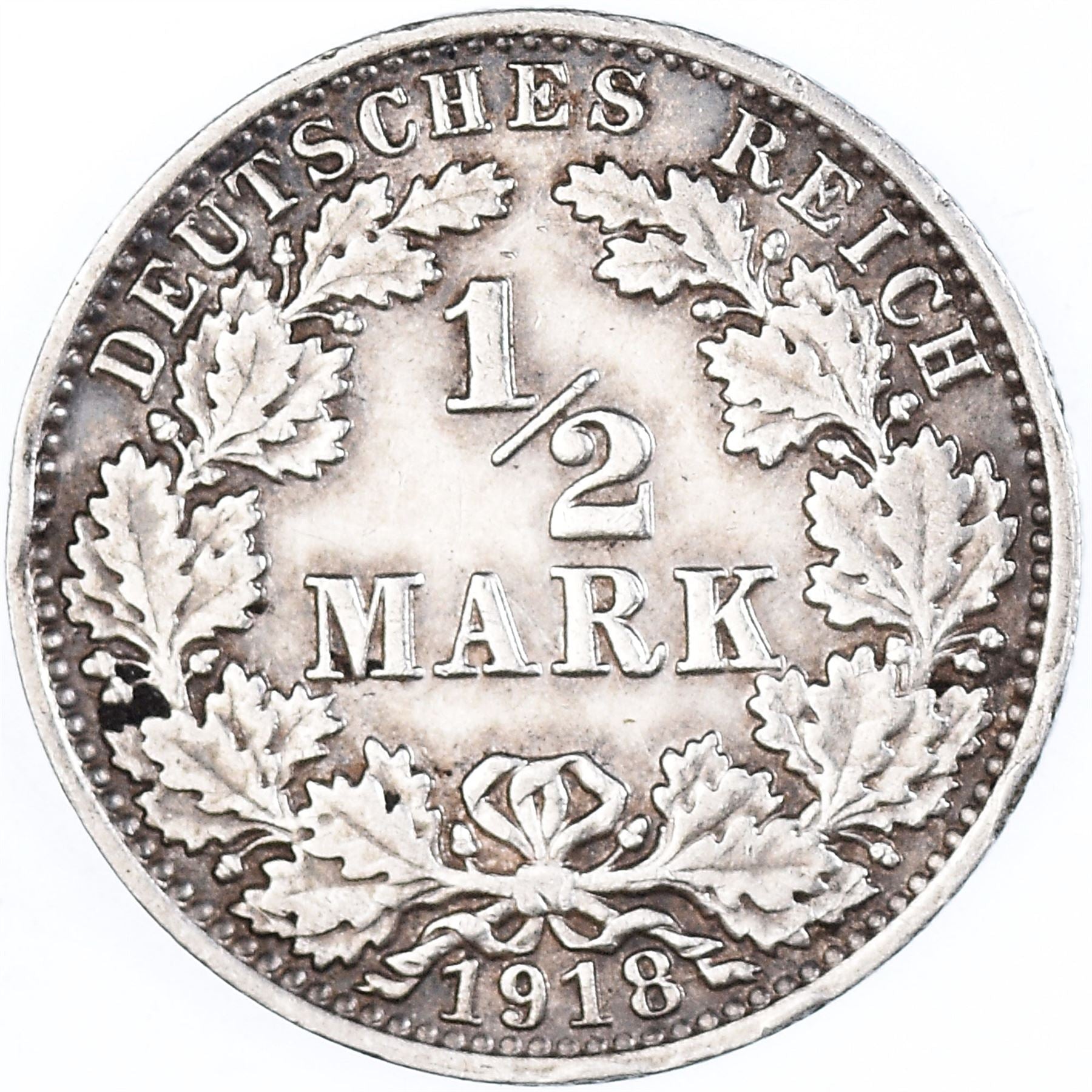 German Empire 1/2 Mark Coin | Deutsches Reich | Wilhelm II | Type 2 | KM17 | 1905 - 1919