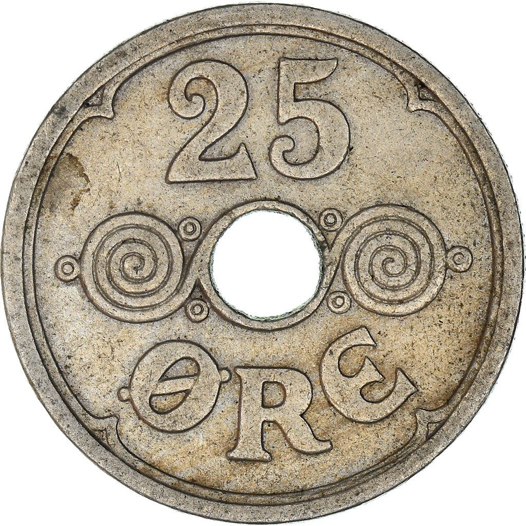 Denmark | 25 Ore Coin | Monogram | Km:823 | 1924 - 1947