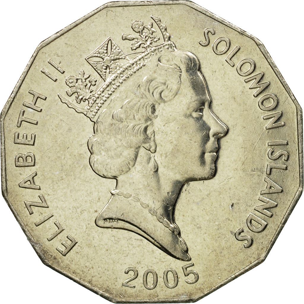 Îles Salomon | Pièce de 50 Cents | Elizabeth II | Écu et Armes des Salomon | Km : 29 | 1990 - 2005