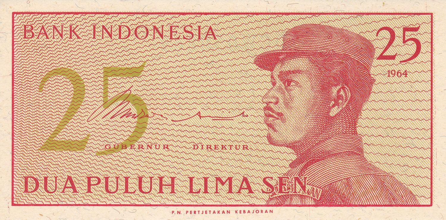 Indonesia | 25 Sen Banknote | 1964 | Man in Uniform