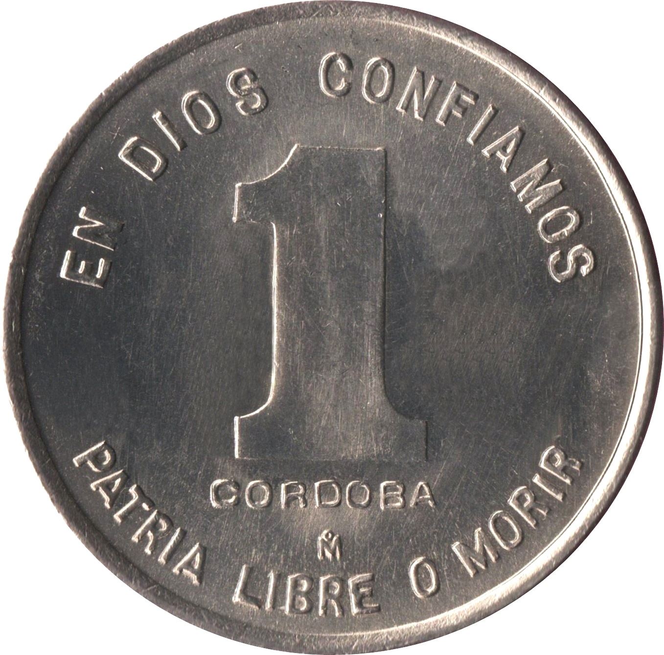 Nicaragua | 1 Cordoba Coin | Augusto Nicolás Sandino | Revolutionary | Km:43 | 1980 - 1983
