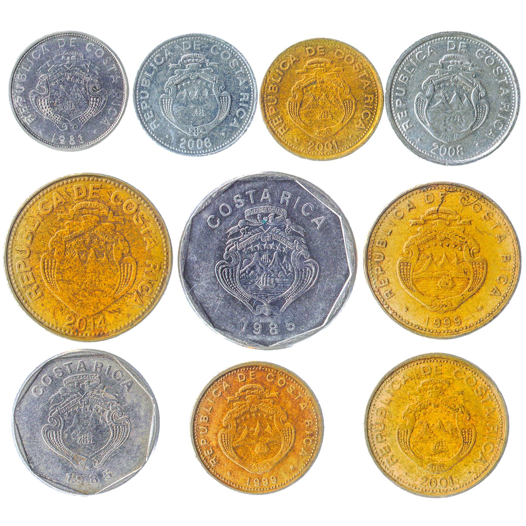 Costa Rica 10 Mixed Coins | 1951 - 2018