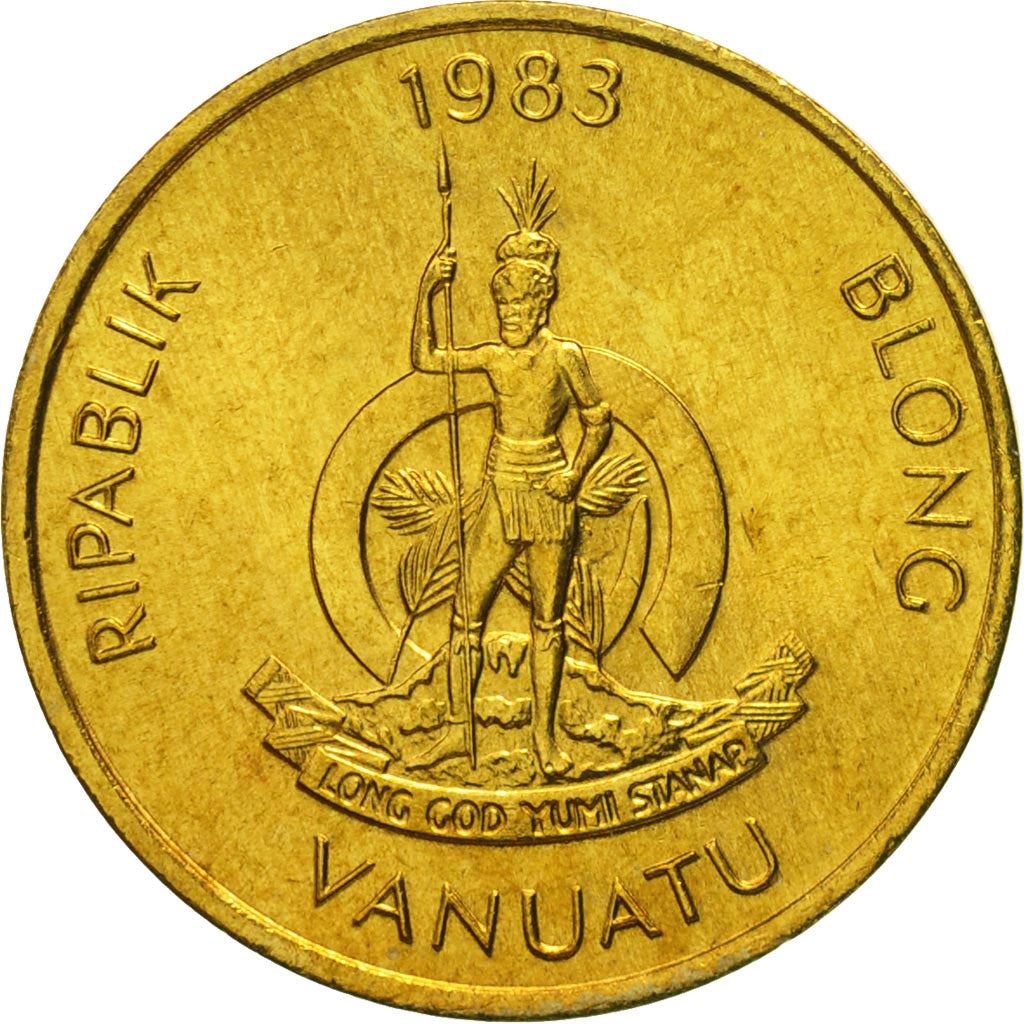 Vanuatu | 1 Vatu Coin | Melanesian Warrior | Triton Conch Shell | Km:3 | 1983 - 2002