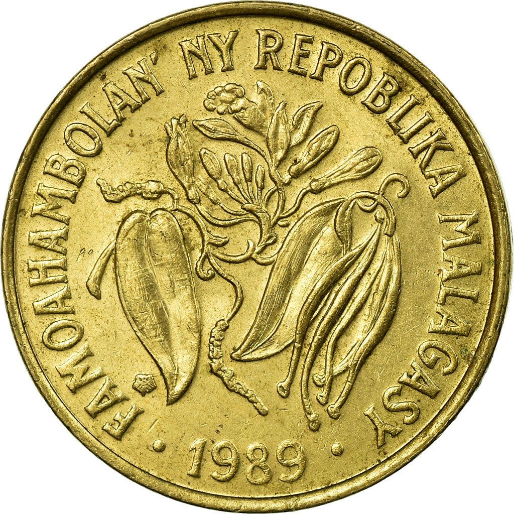 Madagascar | 10 Francs / 2 Ariary Coin | Zebu | Vanilla | Km:11 | 1970 - 1989