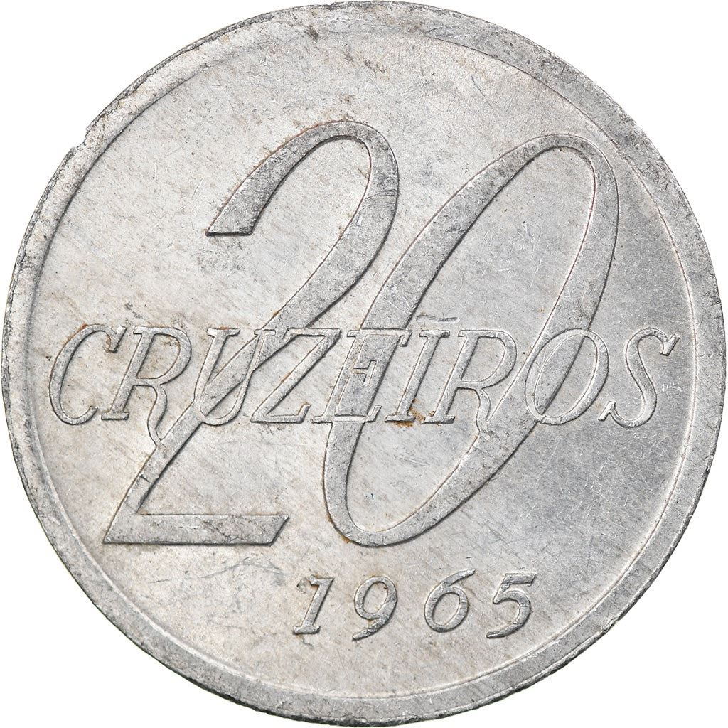 Brazil | 20 Cruzeiros Coin | Map of Brazil | Km:573 | 1965