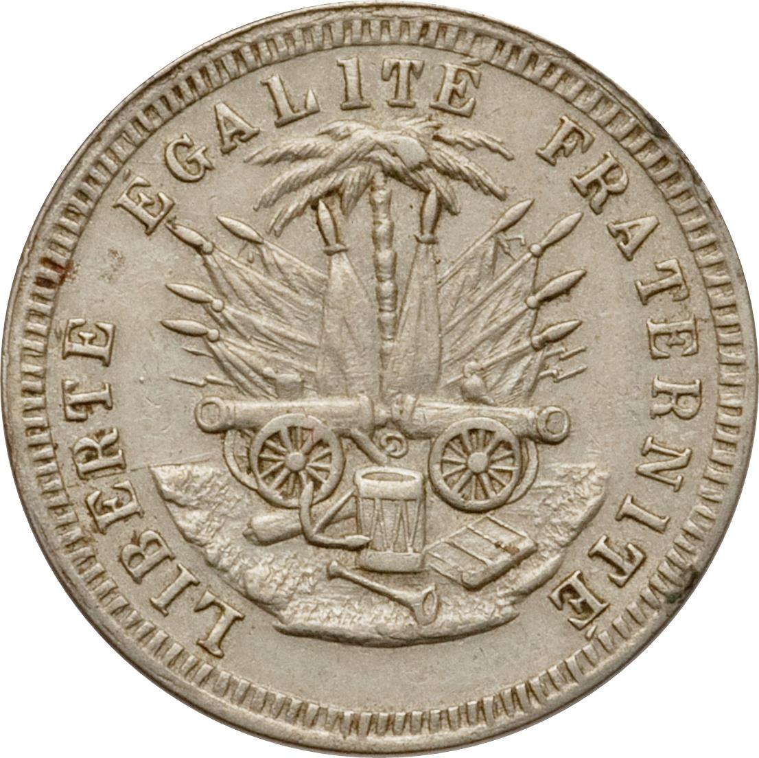 Haiti | 5 Centimes Coin | Palm Tree | Cannon | KM:50 | 1889