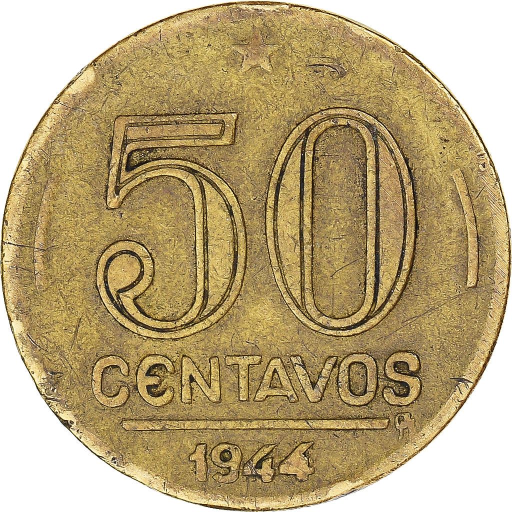 Brazil | 50 Centavos Coin | Getúlio Dornelles Vargas | Km:557A | 1943 - 1947