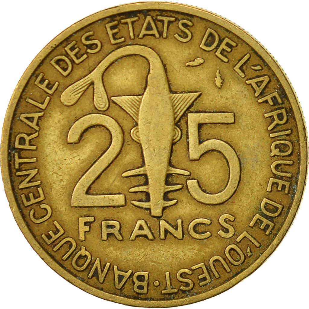 Western African States | 25 Francs Cfa Coin | Emblem of Central Bank | Laboratory Assistant | Km:9 | 1980 - 2024