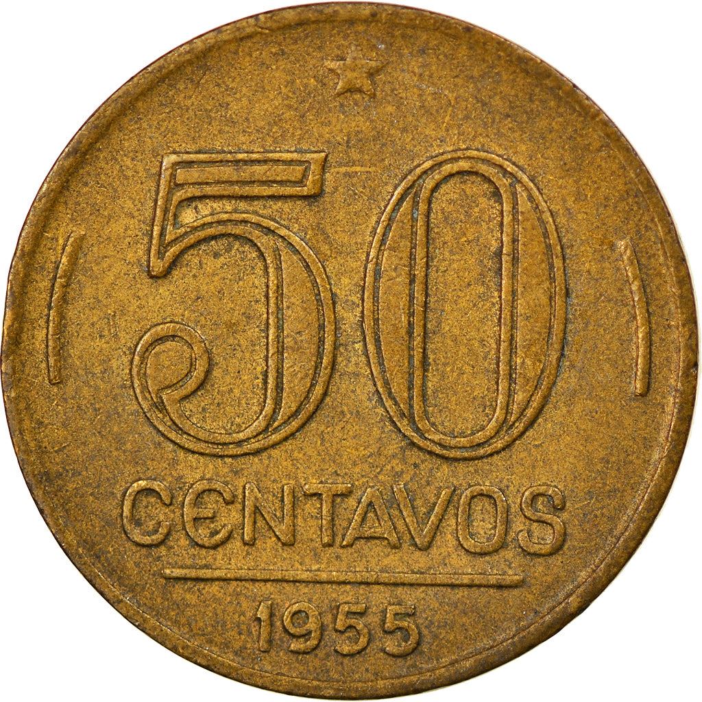 Brazil | 50 Centavos Coin | Eurico Gaspar Dutra | Km:563 | 1948 - 1956