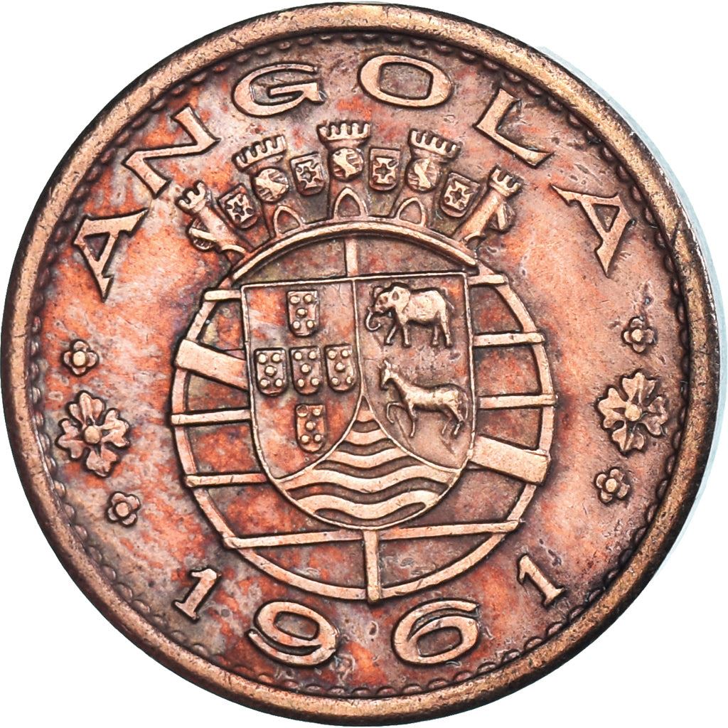 Angola | 50 Centavos Coin | Horse | Elephant | Shield | Km:75 | 1953 - 1961