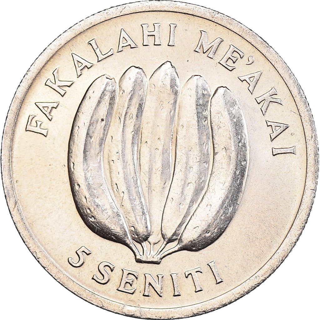 Tonga | Moneta da 5 Seniti | Gallo | Pollo | Banana | FAO | Km:44 | 1975 - 1979