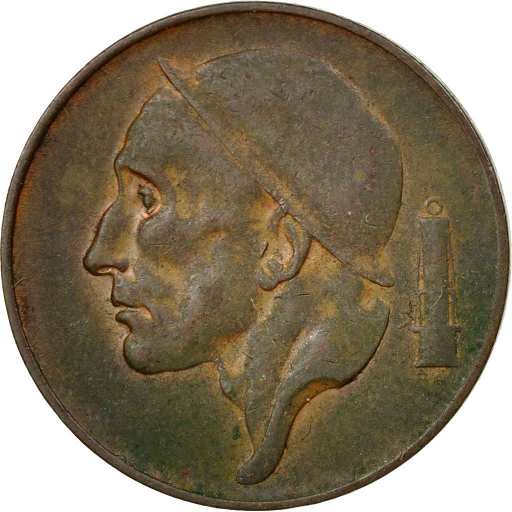 Belgium | 50 Centimes Coin | Miner | Lamp | Crown | KM:145 | 1952 - 2001