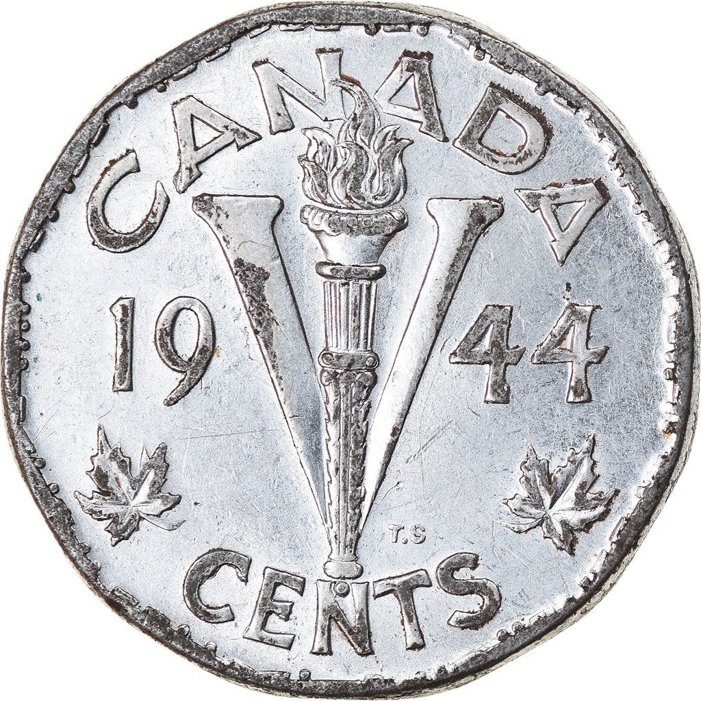 Canada | 5 Cents Coin | Chromium plated steel | KM:40a | 1944-1945