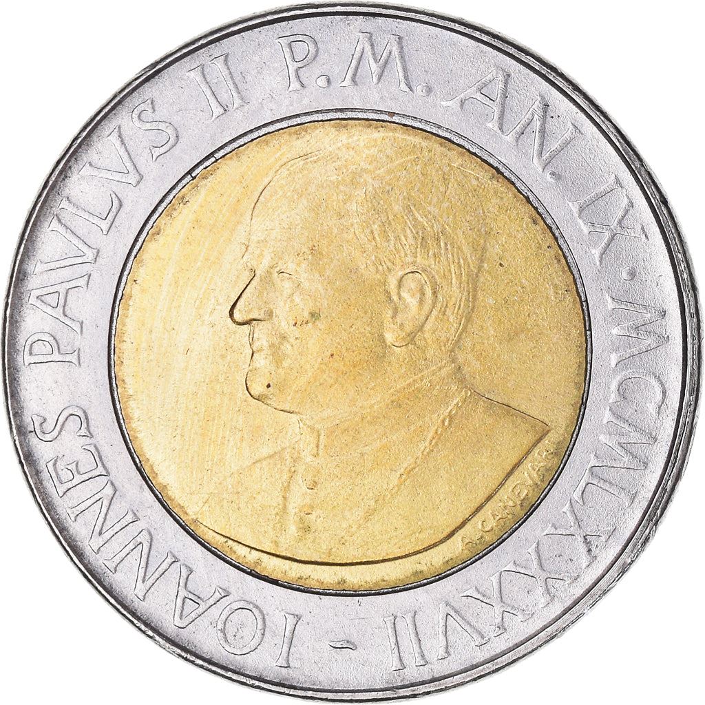 Vatican City | 500 Lire Coin | John Paul II | Km:204 | 1987