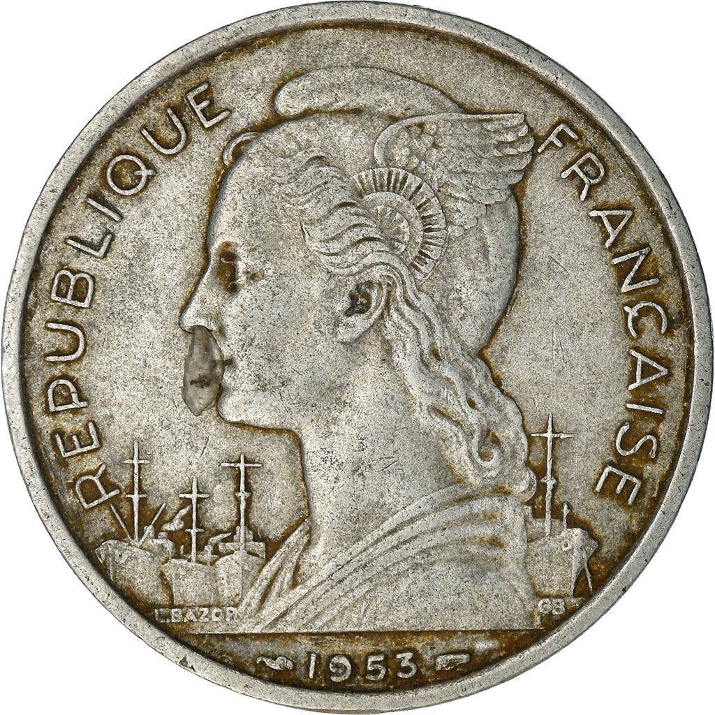 Madagascar | 5 Francs Coin | Marianne | Zebu | Km:5 | 1953