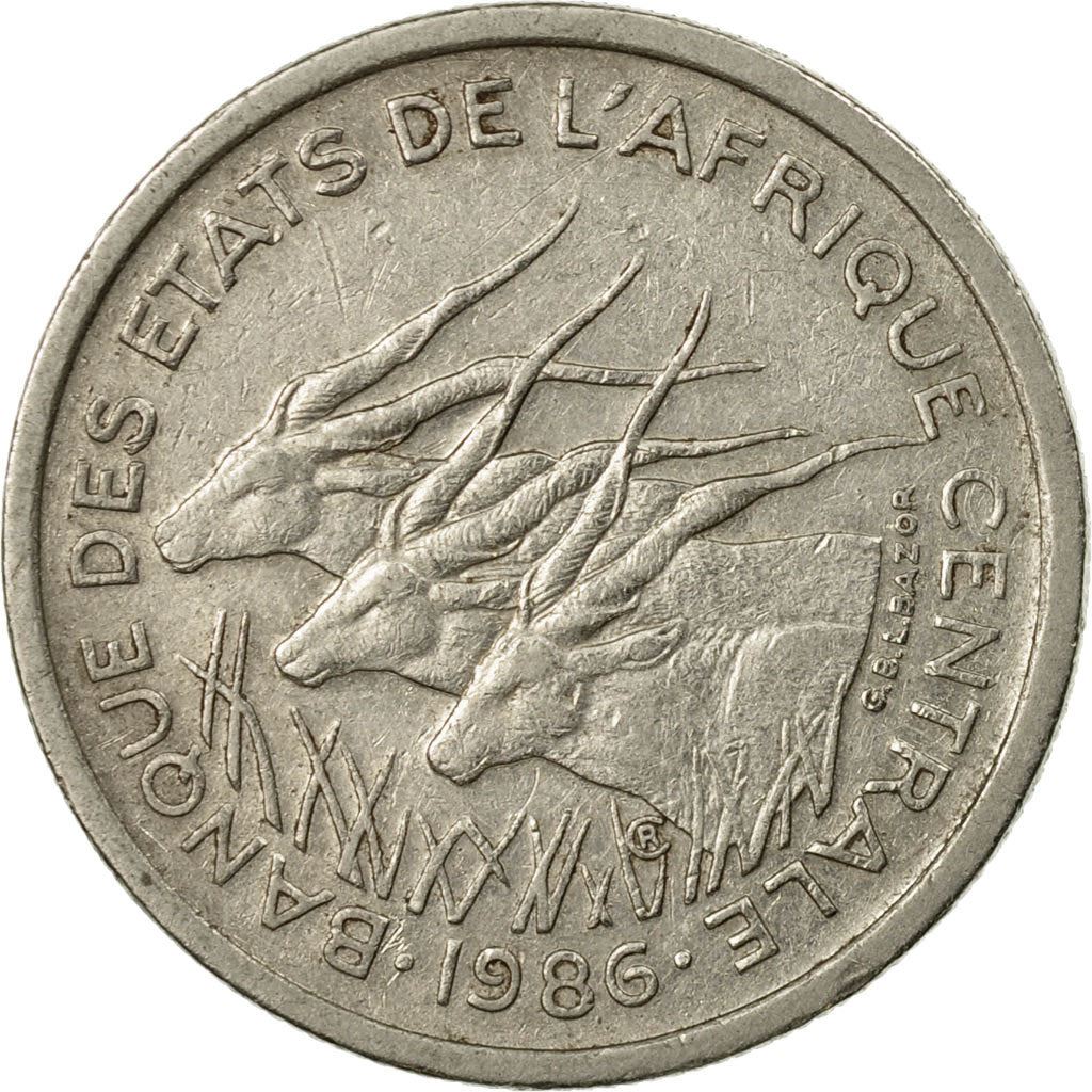 Central African States | 50 Francs Cfa Coin | Antelope | Crops | Km:11 | 1976 - 2003
