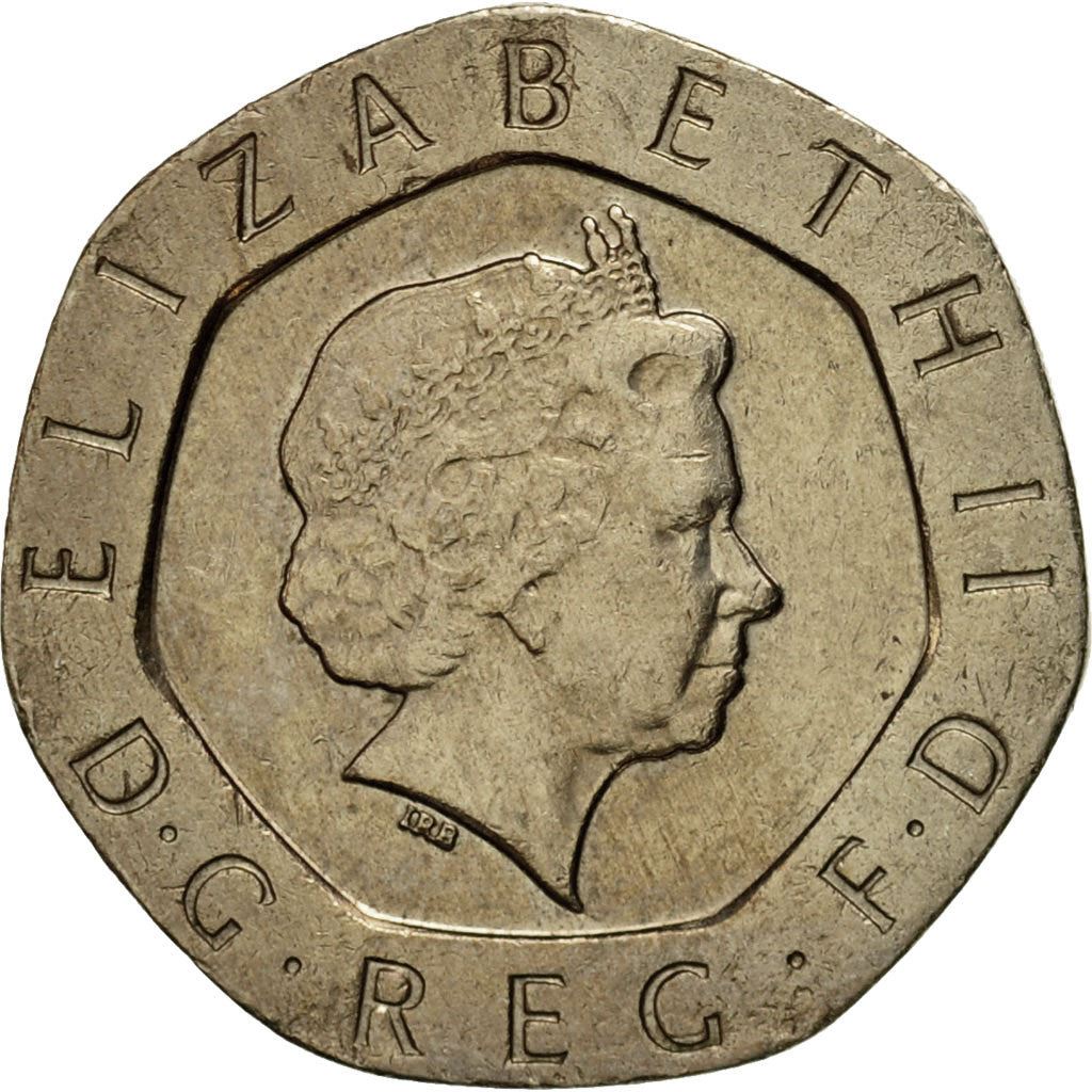 United Kingdom | 20 Pence Coin | Tudor Rose | Km:990 | 1998 - 2008