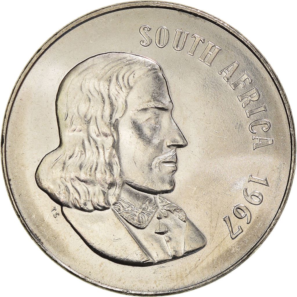 South Africa | 50 Cents Coin | Founder of Cape Town | Flowers | Lilies | Bird of Paradise | Km:70.2 | 1965 - 1969