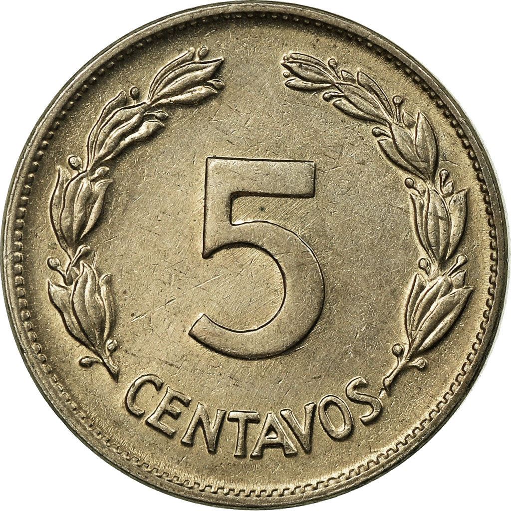 Ecuador | 5 Centavos Coin | Copper-nickel | Wreath | KM:75b | 1946