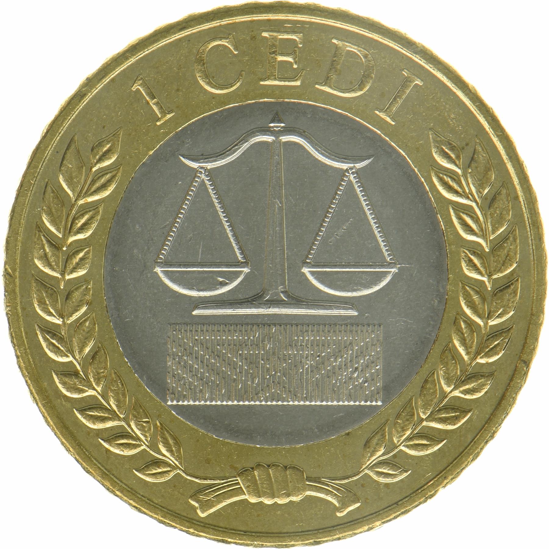 Ghana | 1 Cedi Coin | Scales | KM:177 | 2022