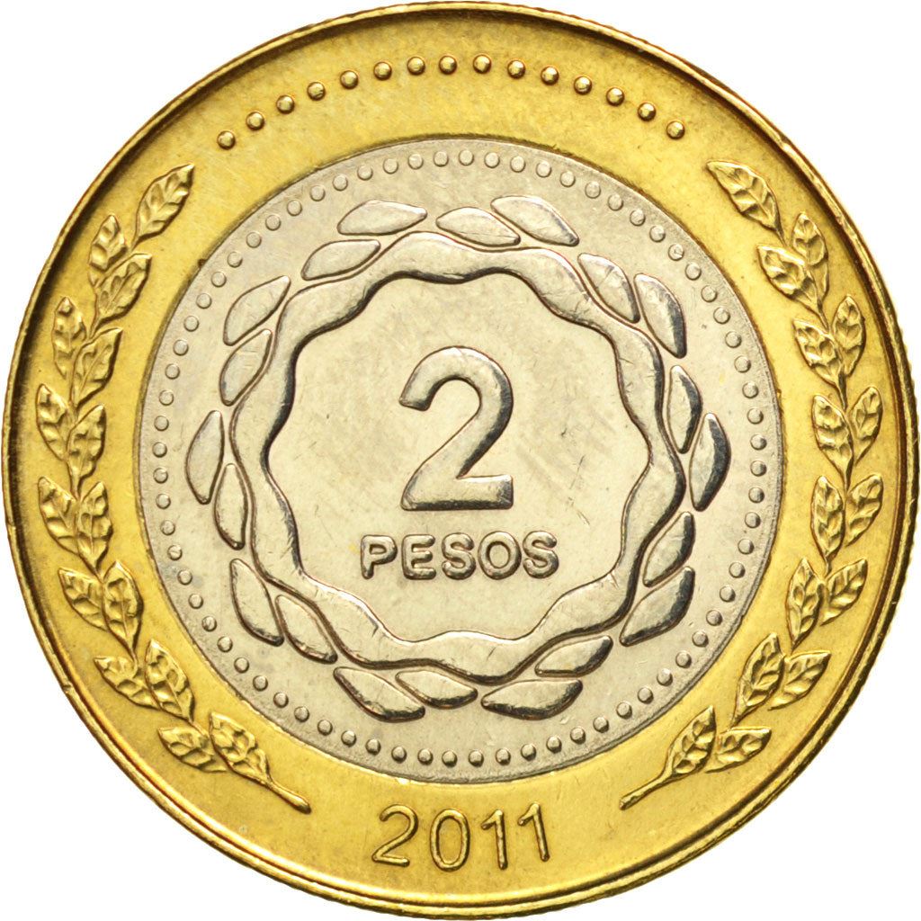 Argentina 2 Pesos | May Revolution | Bicentenario Logo Coin | KM165 | 2010 - 2016