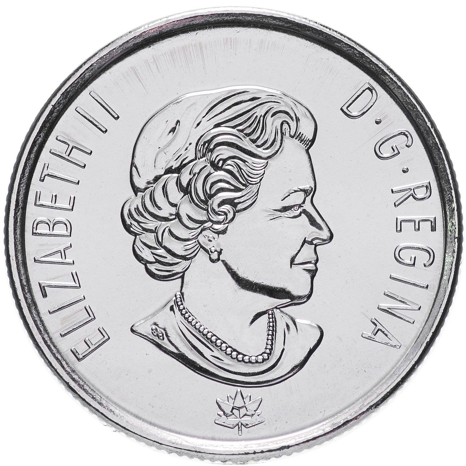 カナダ｜25セント硬貨｜2017年｜カナダ建国150周年｜ニッケルめっき鋼