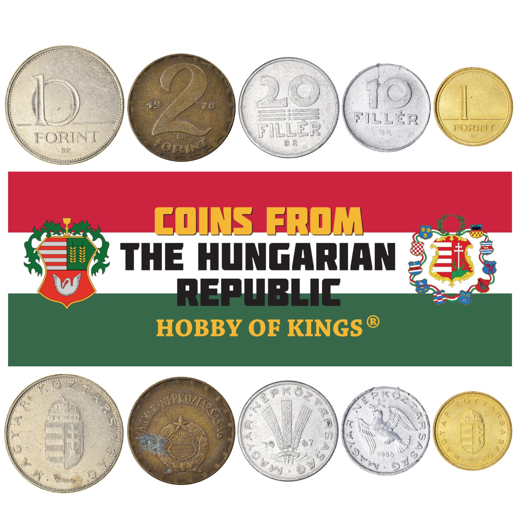 5 Mixed Coins From Hungary | Filler - Forint | 1946 - 2023