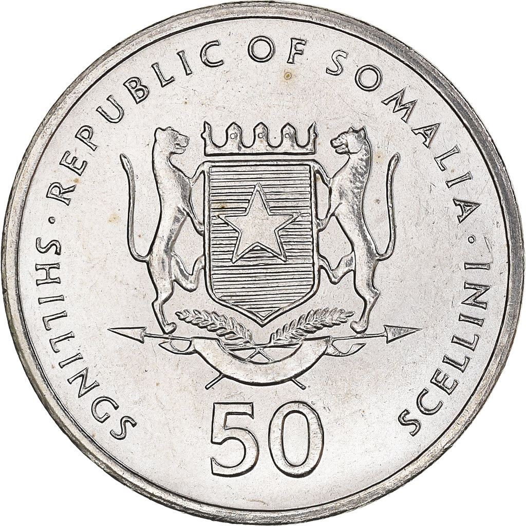 Somalia | 50 Shillings Coin | Mandrill Monkey | Km:111 | 2002