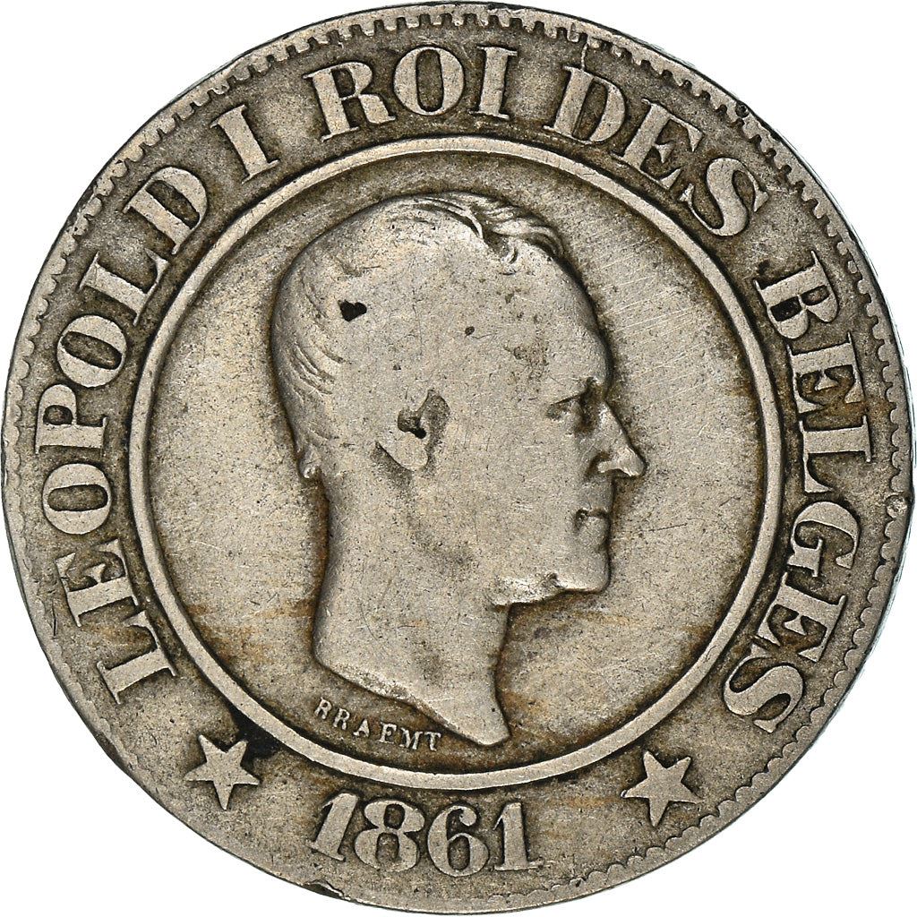 Belgian | 20 Centimes Coin | Leopold I | Lion | Star | KM20 | 1860 - 1861
