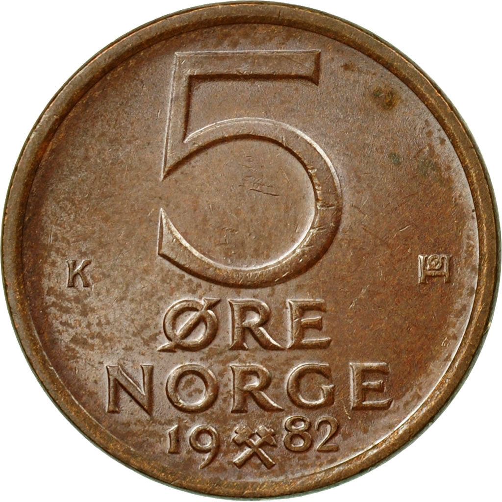 Norway 5 Øre - Olav V Coin KM415 1973 - 1982
