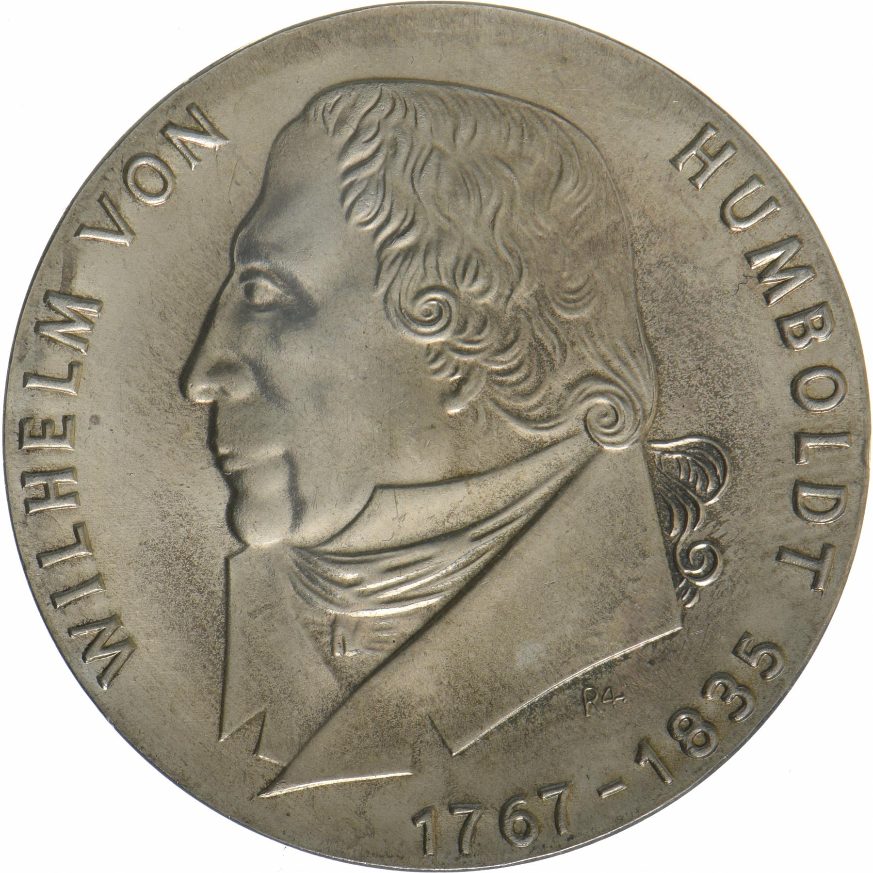 German Democratic Republic | 20 Mark Coin | Wilhelm von Humboldt | KM:18 | 1967