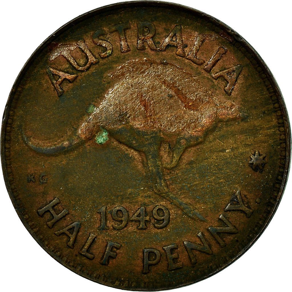 Australia | 1/2 Penny Coin | Kangaroo | Km:42 | 1949 - 1952