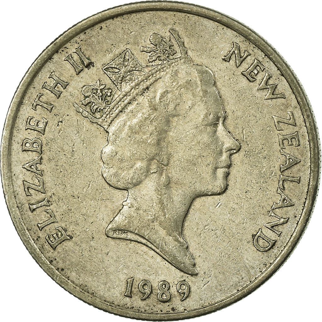 ニュージーランド 10セント硬貨 | エリザベス2世女王 | マオリ・コルル仮面 | KM61 | 1986 - 1998
