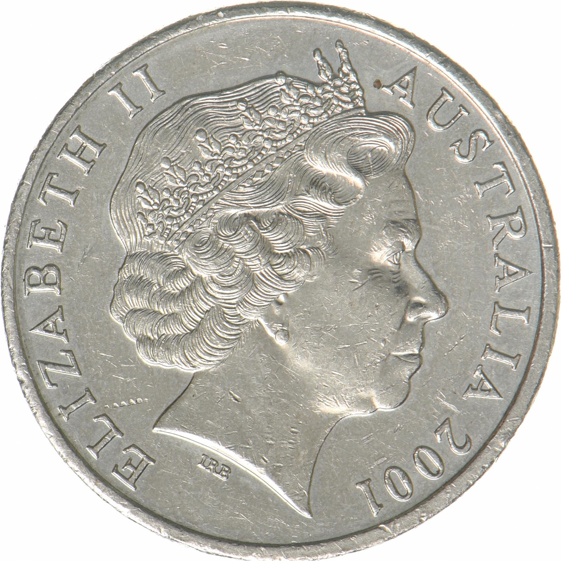 Australia | 20 Cents Coin | Brolga Crane | ny | KM:558 | 2001